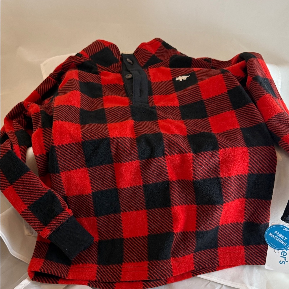 Carter's Red and Black Plaid Fleece Pullover